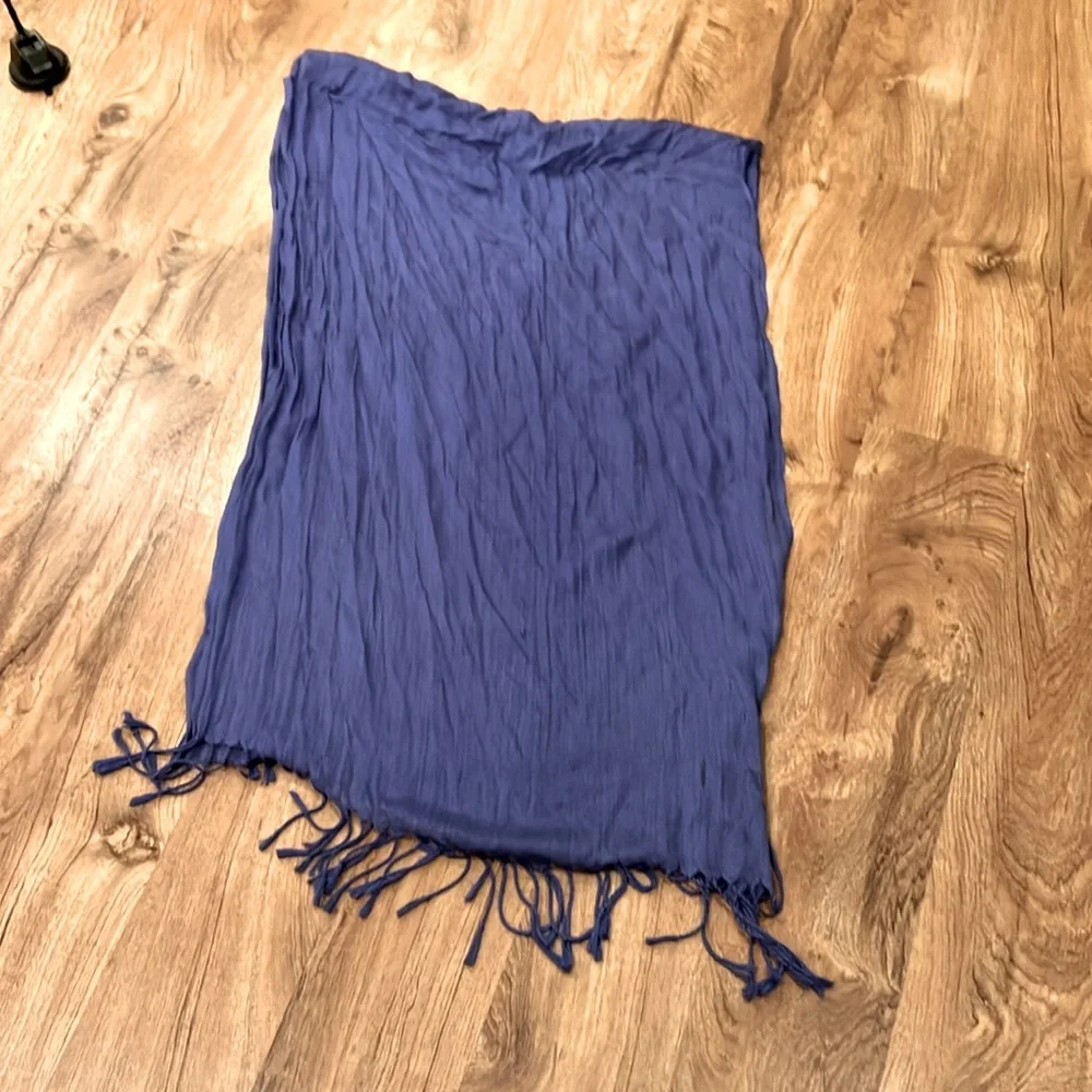 Purple periwinkle crinkle tasseled fashion scarf pashmina